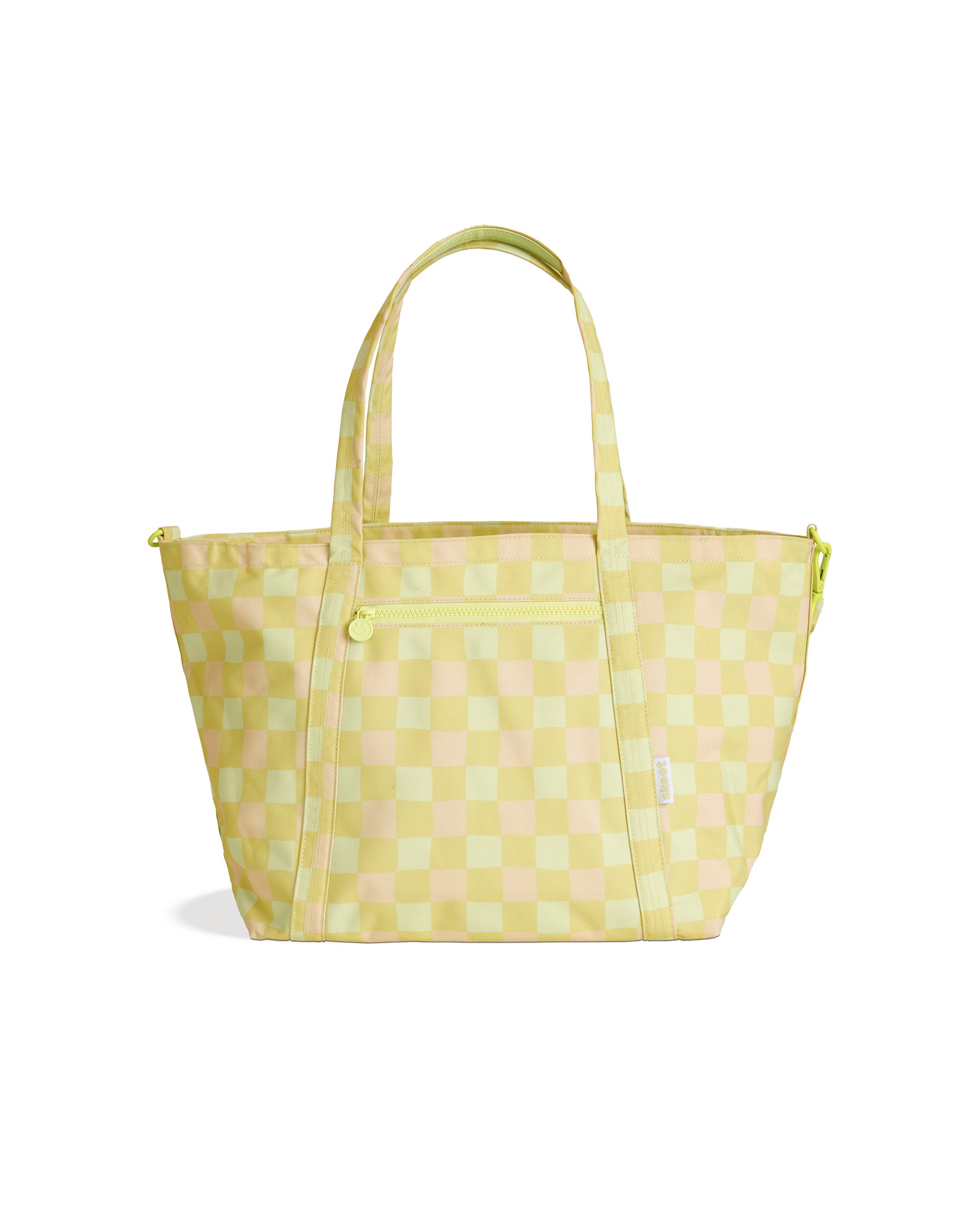 skoot green gingham tote bag