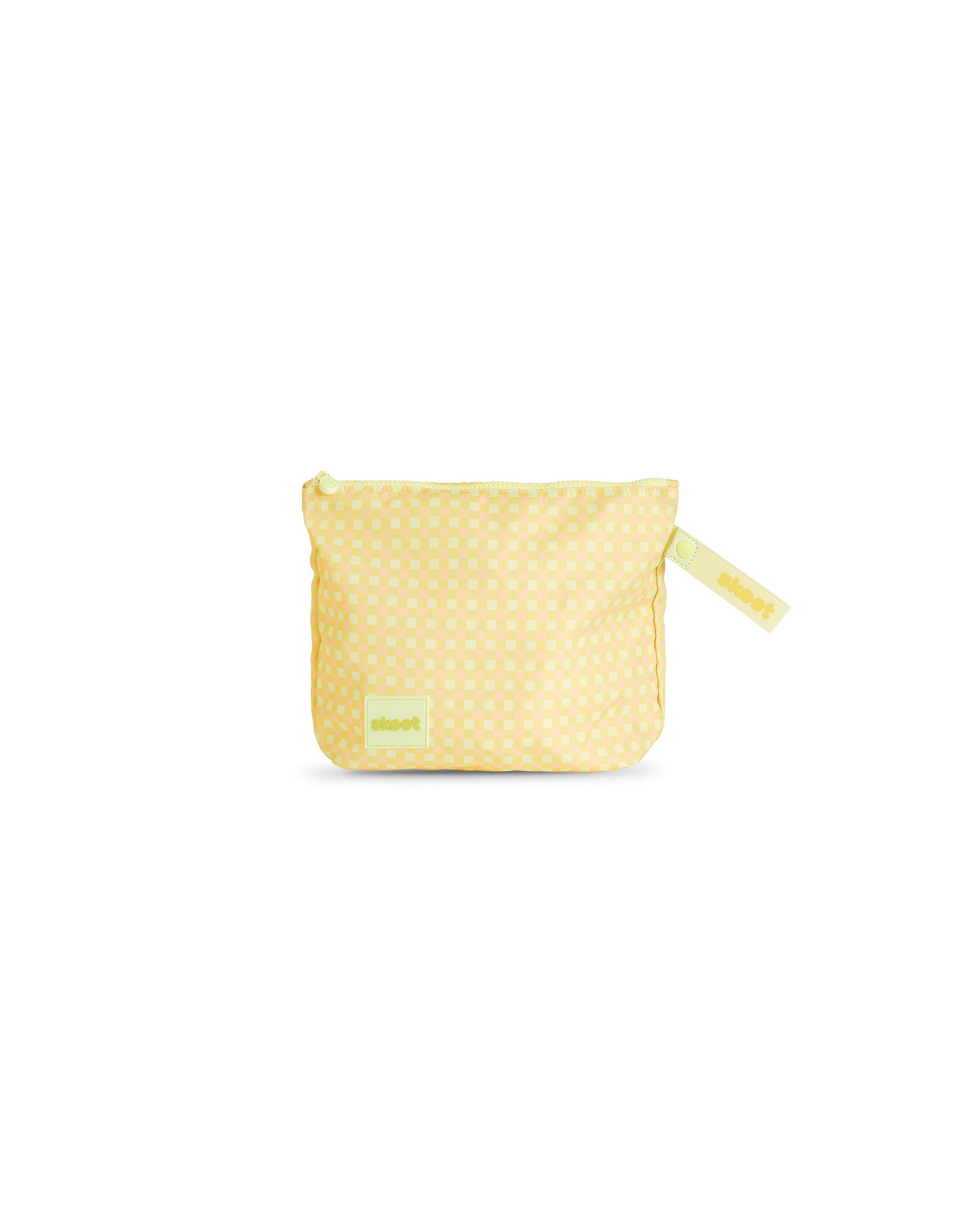 skoot green gingham diapper caddy zip pouch
