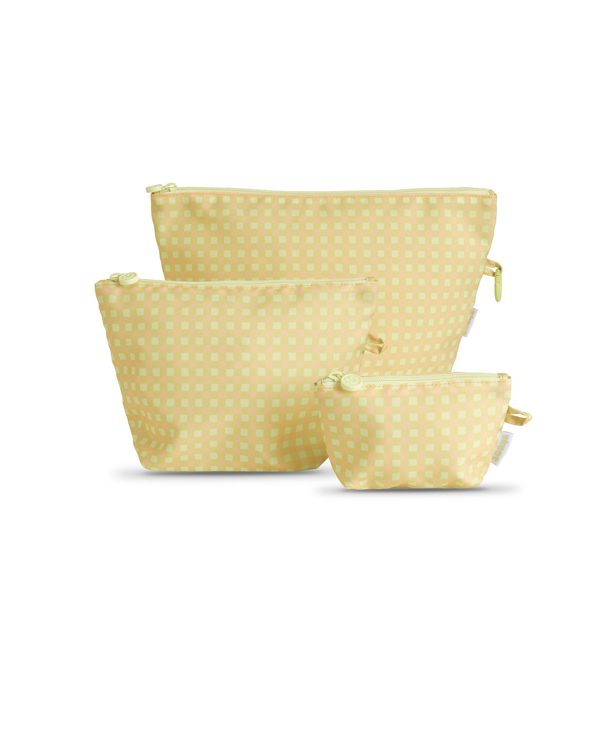 skoot green gingham grab and go pouch set 3 piece bags