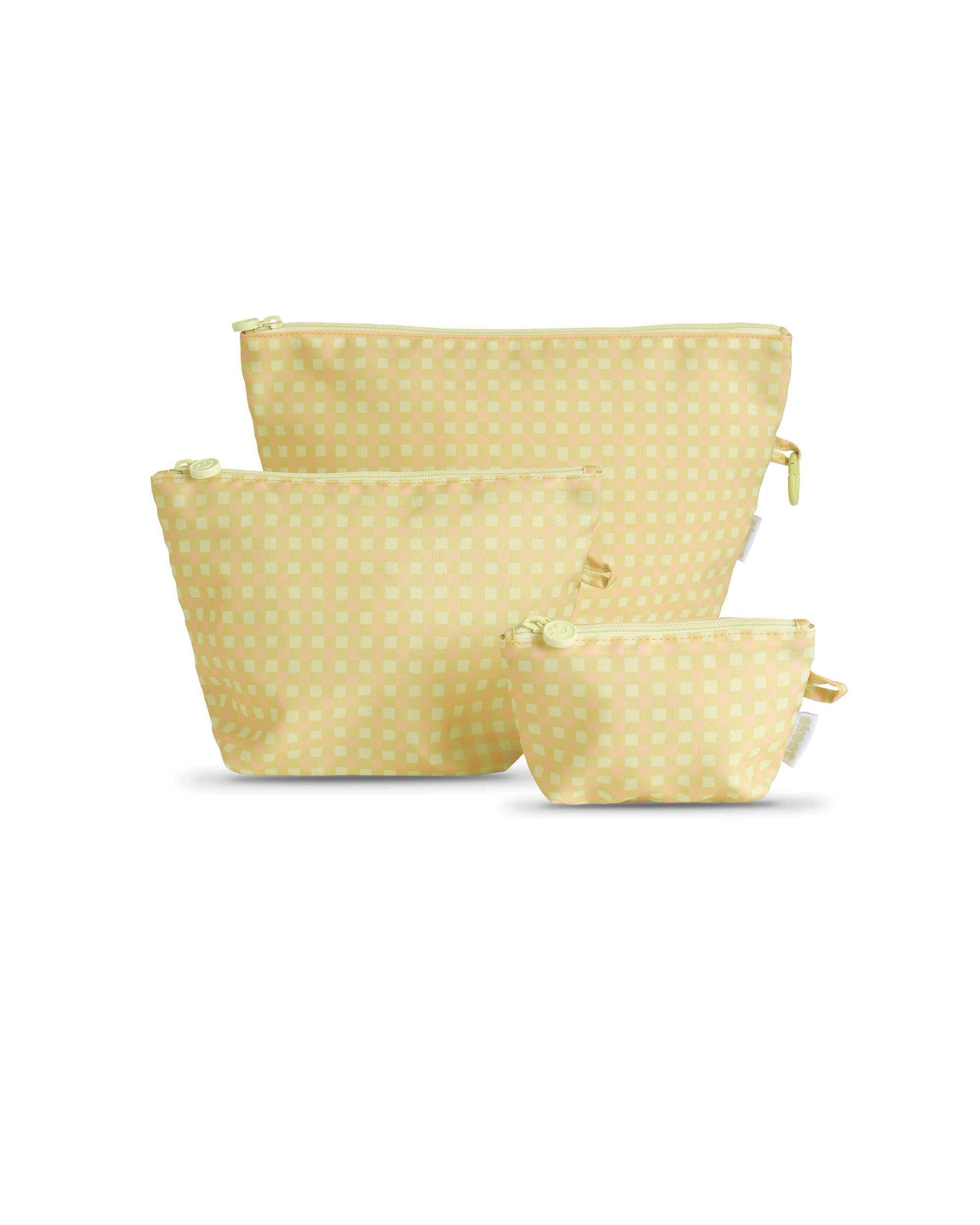 skoot green gingham grab and go pouch set 3 piece bags