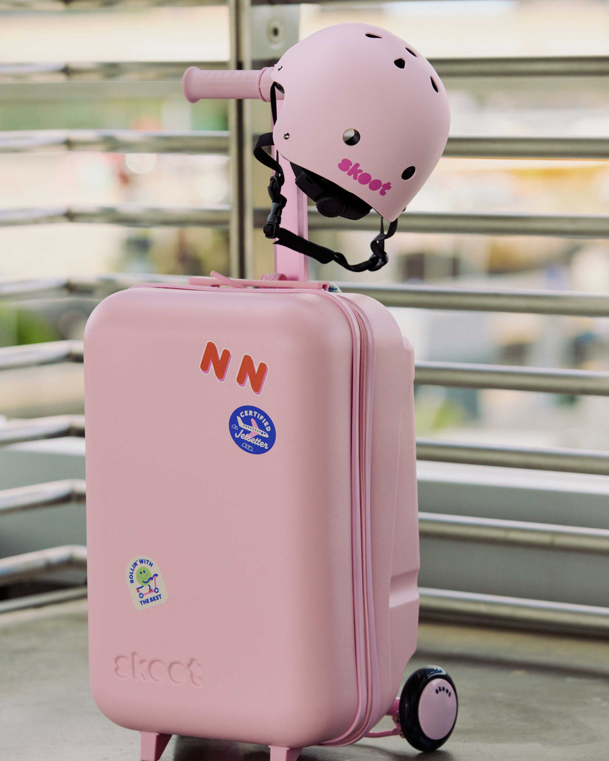 puff pink kids helmet