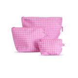 skoot pink gingham grab and go pouch set 3 piece bags