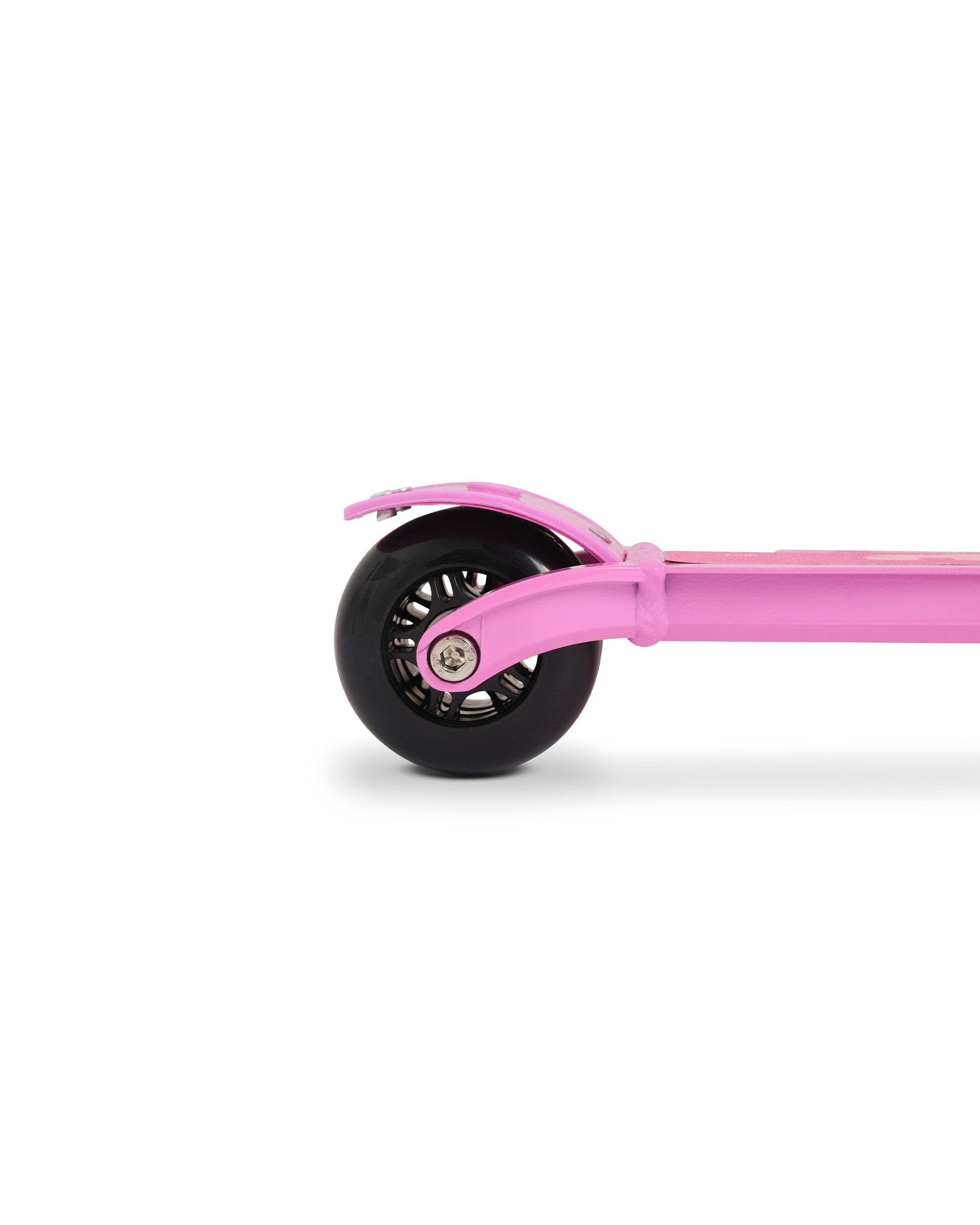 Skoot Pop Pink skootcase suitcase scooter black back wheel detail