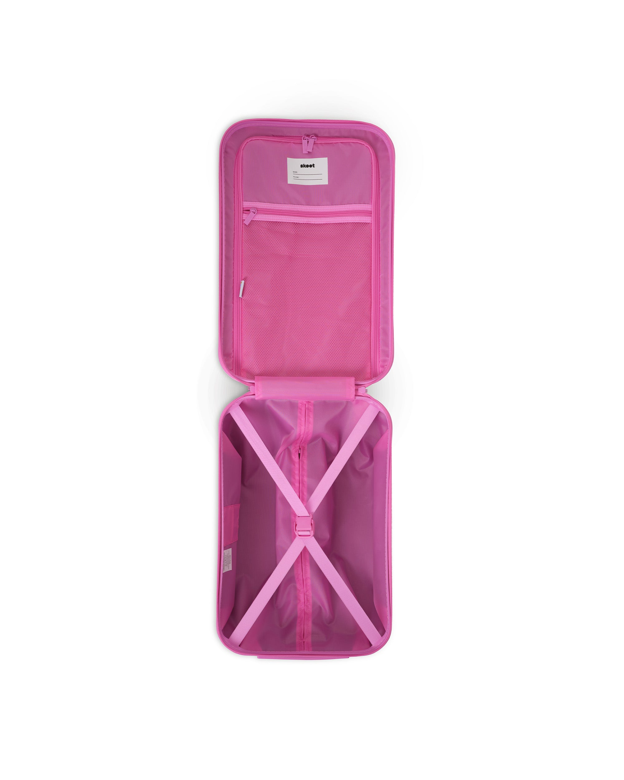 Skoot Pop Pink scooter skootcase suitcase empty interior inside zipper pockets