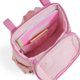 skoot puff pink toddler backpack with pink straps on a white background tablet pocket