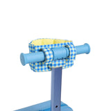 blue green gingham pattern skoot skootcase doll carrier back handlebar attachment