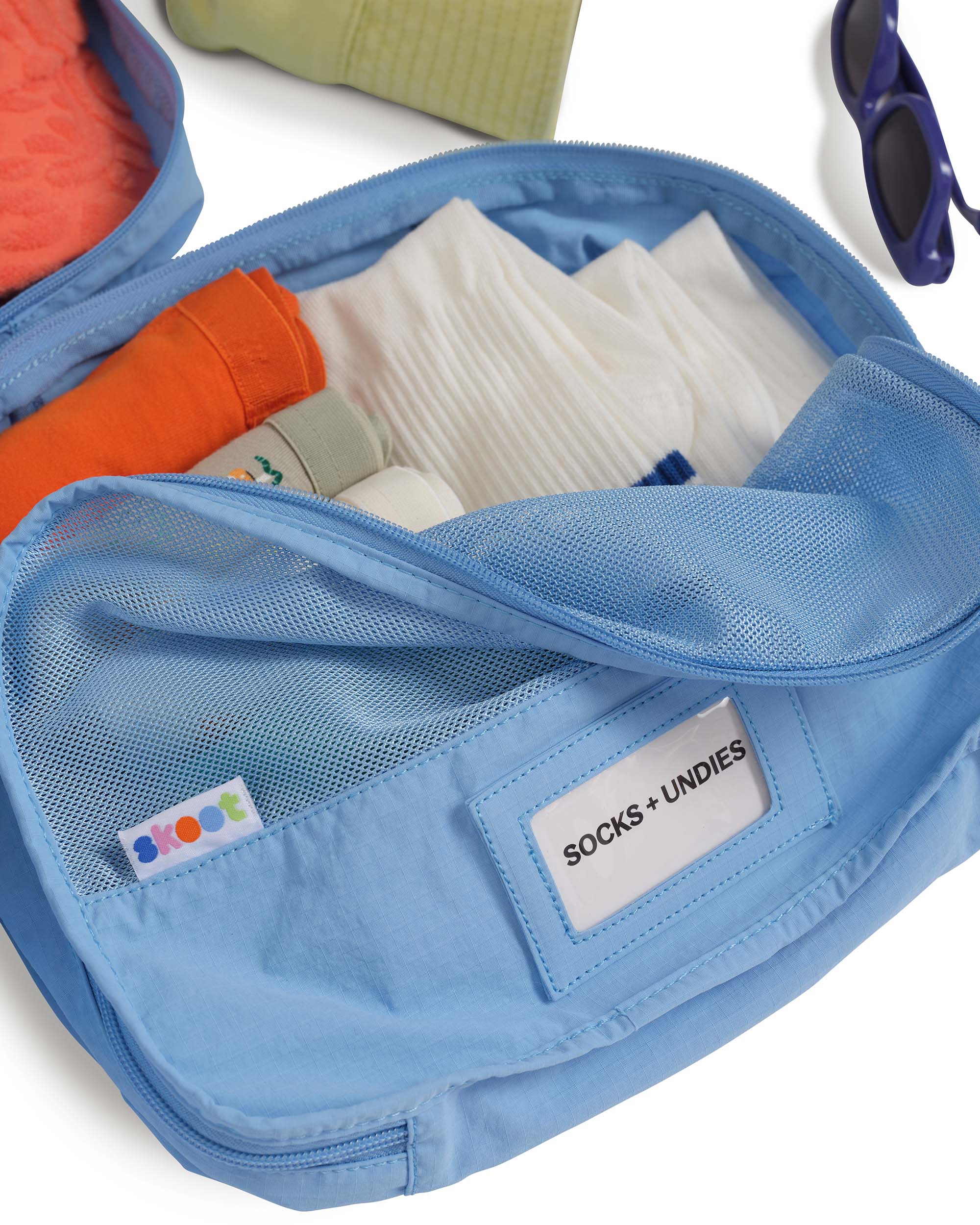 skoot sky blue packing cubes label custom label