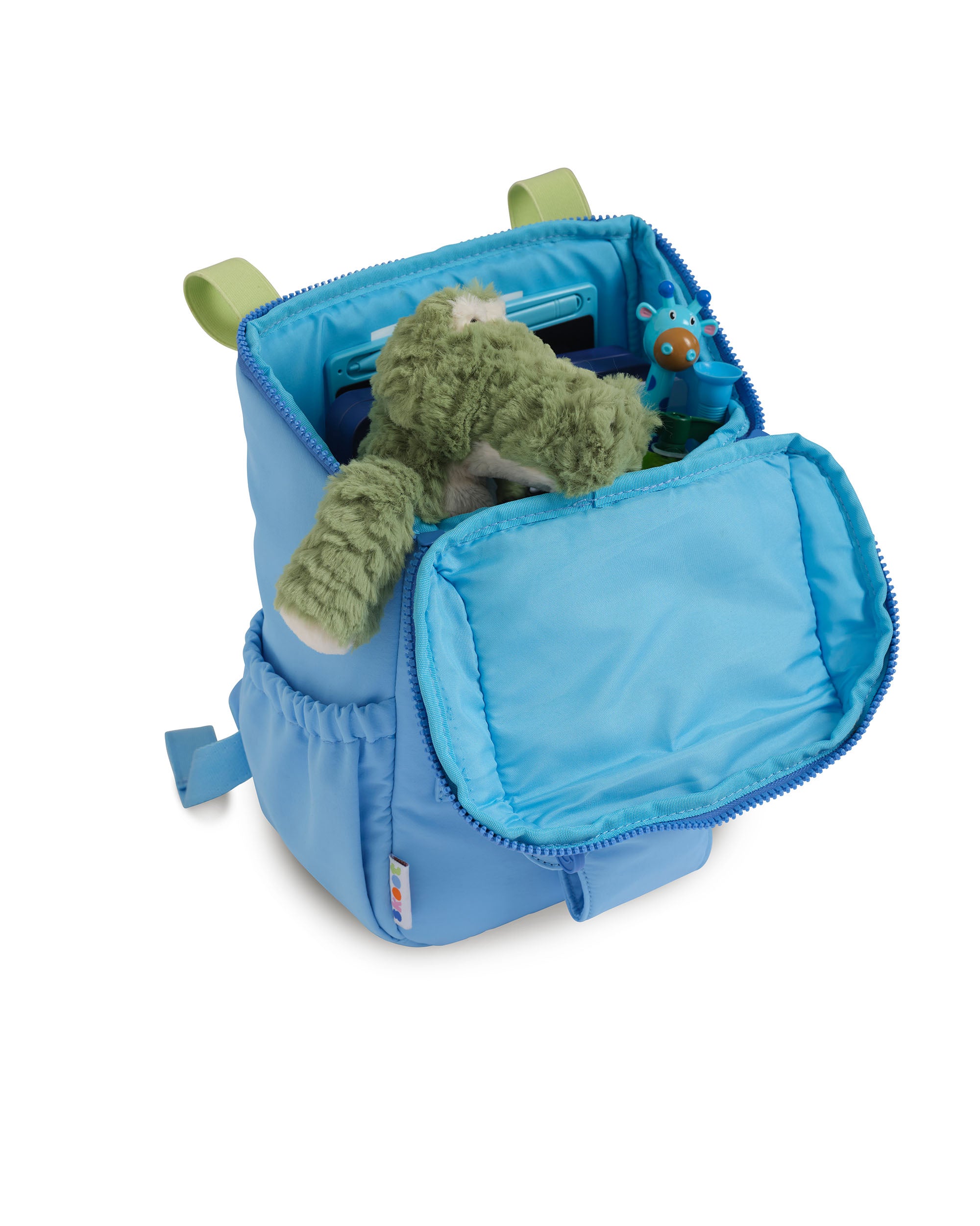 sky blue skoot toddler backpack full